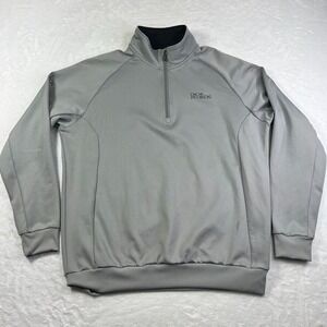 Oscar Jacobson Sweater‎ Mens Extra Large Gray 1/4 Zip Pullover Stretch